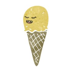 retro cartoon ice cream cone character N3