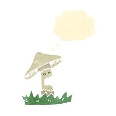 retro cartoon magic mushroom