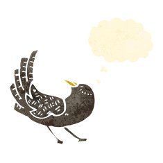 retro cartoon crow