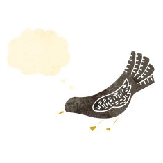 retro cartoon crow N2