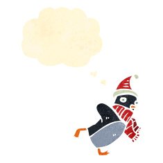retro cartoon penguin N10