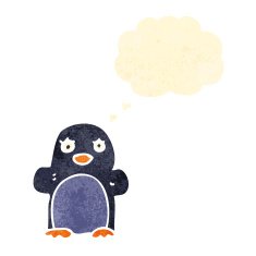 retro cartoon penguin N11