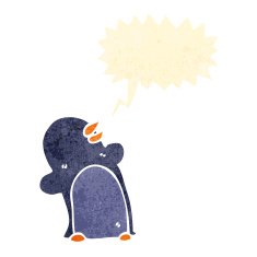 retro cartoon penguin N13