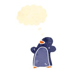 retro cartoon penguin N14
