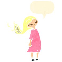 retro cartoon blond woman