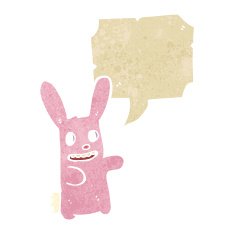 cartoon pink spooky rabbit