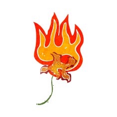 flaming flower cartoon