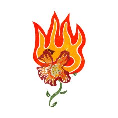 flaming flower cartoon N2