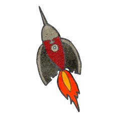 retro cartoon rocket N5