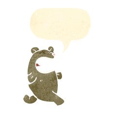 happy retro cartoon bear