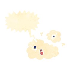 retro cartoon white cloud with face N2