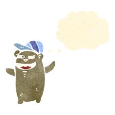 retro cartoon funny bear
