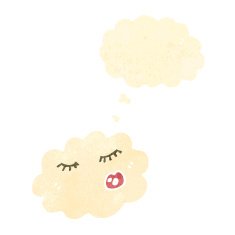 retro cartoon white cloud with face N3