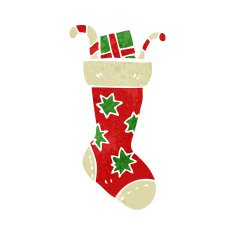 retro cartoon christmas stockings