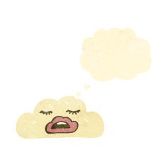 retro cartoon white cloud with face N4