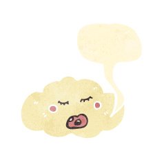retro cartoon white cloud with face N5