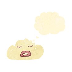 retro cartoon white cloud with face N6