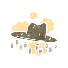 retro cartoon australian hat