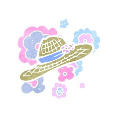 retro cartoon summer hat
