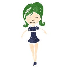 retro cartoon vampire woman