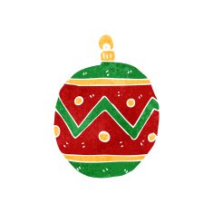 retro cartoon christmas bauble N2