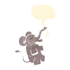 retro cartoon elephant with speech bubble N3