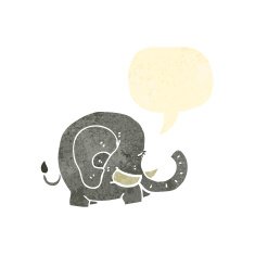retro cartoon elephant N5