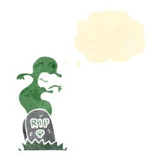 cartoon ghost rising from grave N54