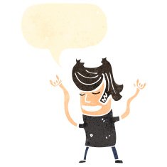 retro cartoon rock music fan