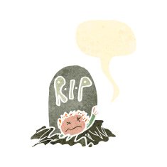 child's drawing of a zombie rising from grave N4