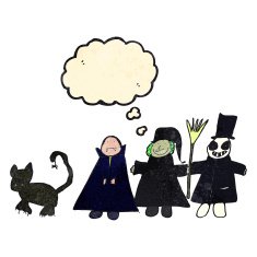 child's drawing of a halloween group N6
