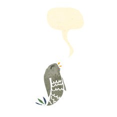 retro cartoon singing bird N6