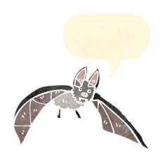 retro cartoon halloween bat