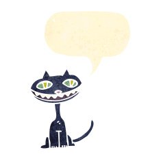 retro cartoon black cat N2