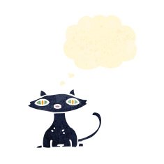 retro cartoon black cat N3