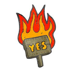 retro cartoon yes sign post