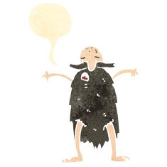 retro cartoon bearded man with speech bubble N2