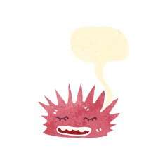 retro cartoon sea anemone