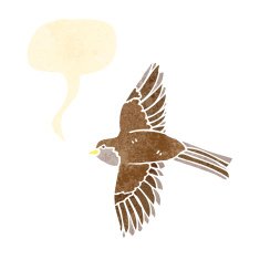 flying bird retro illustration