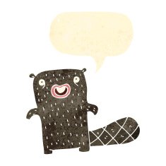 funny beaver retro cartoon