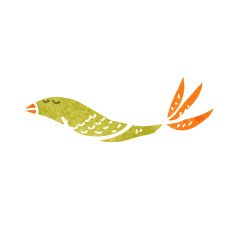 retro cartoon yellow bird N4