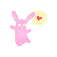 cartoon pink rabbit N82