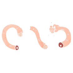 retro cartoon arm