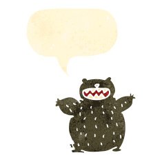 retro cartoon bear N19