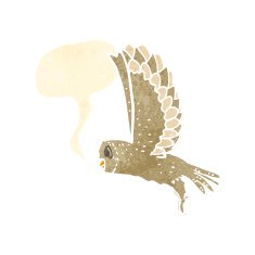 retro cartoon owl N3