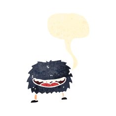 retro cartoon happy monster N2
