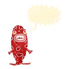 retro cartoon piranha