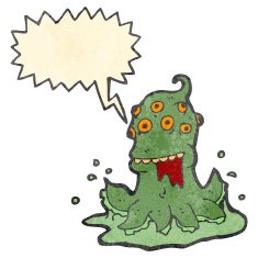 retro cartoon alien space monster