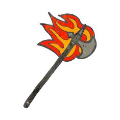 flaming axe cartoon N2