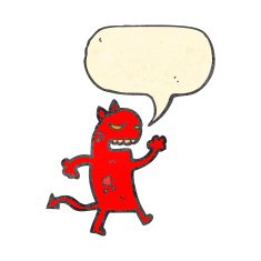 angry little devil cartoon